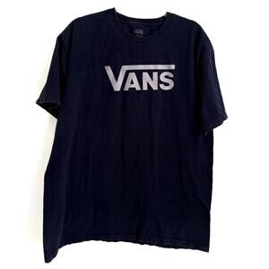 Vans | Men’s Short Sleeve Cotton Navy Blue Tee w/ Gray Logo Lettering Size XL